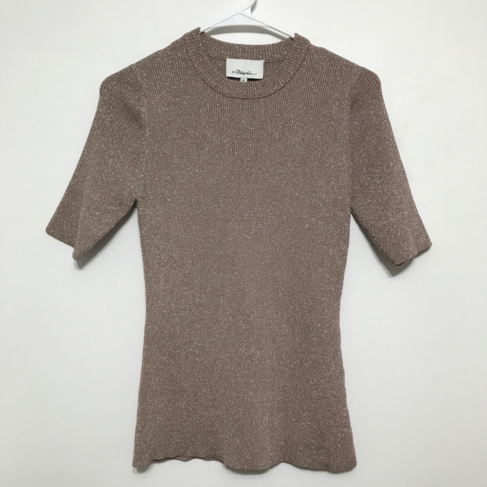 3.1 Phillip Lim Sparkly Lurex Ribbed Sweater